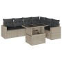 Set de sofás de jardín 7 pzas con cojines ratán PE gris claro de , Conjuntos de jardín - Ref: Foro24-3267302, Precio: 536,26 ...