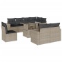 Set muebles jardín 9 pzas y cojines ratán sintético gris claro de , Conjuntos de jardín - Ref: Foro24-3267412, Precio: 692,85...