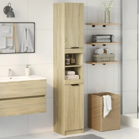Armario de baño madera ingeniería roble Sonoma 32x34x188,5 cm de , Muebles de baño - Ref: Foro24-849656, Precio: 74,11 €, Des...