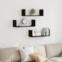 Estantes de pared 3 uds madera de ingeniería negro 58x18x18 cm de , Estantes y estanterías - Ref: Foro24-853282, Precio: 29,7...