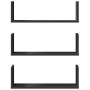 Estantes de pared 3 uds madera de ingeniería negro 58x18x18 cm de , Estantes y estanterías - Ref: Foro24-853282, Precio: 29,7...