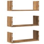 Estantes de pared 3 uds madera ingeniería artisian 58x18x18 cm de , Estantes y estanterías - Ref: Foro24-853289, Precio: 30,1...