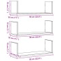 Estantes de pared 3 uds madera ingeniería artisian 58x18x18 cm de , Estantes y estanterías - Ref: Foro24-853289, Precio: 30,1...