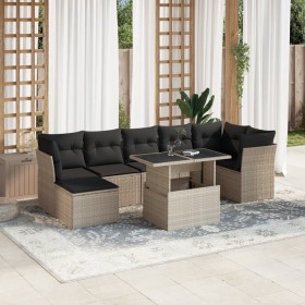 Set de sofás de jardín 8 pzas y cojines ratán sintético gris de , Conjuntos de jardín - Ref: Foro24-3266752, Precio: 591,34 €...