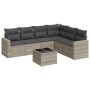 Set de sofás de jardín 7 pzas con cojines ratán PE gris claro de , Conjuntos de jardín - Ref: Foro24-3219012, Precio: 481,20 ...
