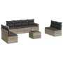 Set muebles jardín 9 pzas y cojines ratán sintético gris claro de , Sofás modulares de exterior - Ref: Foro24-3251199, Precio...