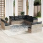 Set de sofás de jardín 11 pzas y cojines ratán sintético gris de , Conjuntos de jardín - Ref: Foro24-3217822, Precio: 722,75 ...
