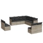 Set de sofás de jardín 11 pzas y cojines ratán sintético gris de , Conjuntos de jardín - Ref: Foro24-3217822, Precio: 722,75 ...