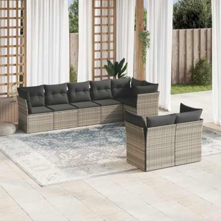Set de sofás de jardín 8 pzas y cojines ratán sintético gris de , Conjuntos de jardín - Ref: Foro24-3217912, Precio: 600,28 €...