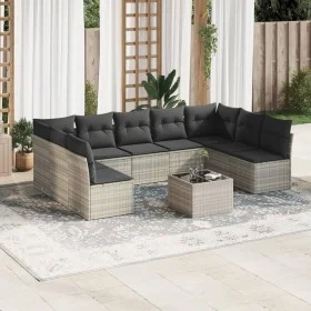 Set sofás jardín 10 pzas con cojines ratán sintético gris claro de , Conjuntos de jardín - Ref: Foro24-3218082, Precio: 635,4...