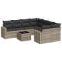Set muebles jardín 9 pzas y cojines ratán sintético gris claro de , Conjuntos de jardín - Ref: Foro24-3218752, Precio: 615,29...