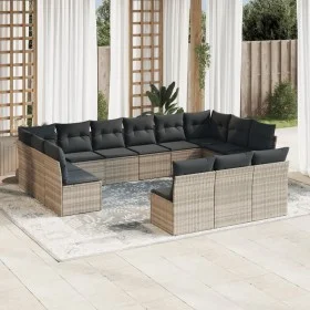 Set sofás de jardín con cojines 13 piezas ratán sintético gris de , Conjuntos de jardín - Ref: Foro24-3218392, Precio: 897,58...
