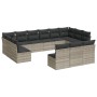 Set sofás de jardín con cojines 13 piezas ratán sintético gris de , Conjuntos de jardín - Ref: Foro24-3218392, Precio: 895,97...