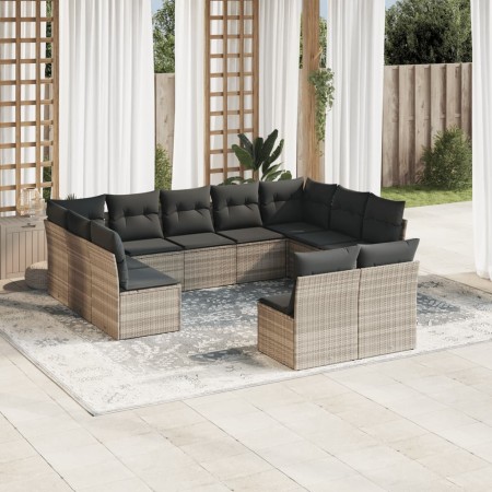 Set de sofás de jardín 11 pzas y cojines ratán sintético gris de , Conjuntos de jardín - Ref: Foro24-3218352, Precio: 679,22 ...