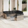 Set de sofás de jardín 11 pzas y cojines ratán sintético gris de , Conjuntos de jardín - Ref: Foro24-3218352, Precio: 679,22 ...