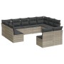 Set de sofás de jardín 11 pzas y cojines ratán sintético gris de , Conjuntos de jardín - Ref: Foro24-3218352, Precio: 679,22 ...