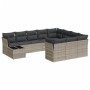 Set de sofás de jardín 11 pzas y cojines ratán sintético gris de , Conjuntos de jardín - Ref: Foro24-3218262, Precio: 755,38 ...