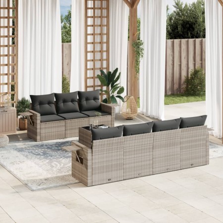 Set de sofás de jardín 8 pzas y cojines ratán sintético gris de , Conjuntos de jardín - Ref: Foro24-3252269, Precio: 552,64 €...