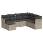 Set de sofás de jardín 7 pzas con cojines ratán PE gris claro de , Conjuntos de jardín - Ref: Foro24-3217992, Precio: 483,38 ...