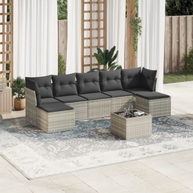 Set de sofás de jardín 8 pzas y cojines ratán sintético gris de , Conjuntos de jardín - Ref: Foro24-3218042, Precio: 515,50 €...