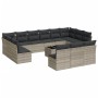 Set sofás jardín 14 pzas con cojines ratán sintético gris claro de , Conjuntos de jardín - Ref: Foro24-3218402, Precio: 924,2...