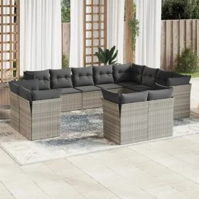Set de sofás de jardín 12 pzas y cojines ratán sintético gris by , Garden sets - Ref: Foro24-3218532, Price: 935,35 €, Discou...
