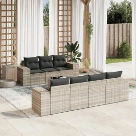 Set de sofás de jardín 8 pzas y cojines ratán sintético gris de , Conjuntos de jardín - Ref: Foro24-3254669, Precio: 613,17 €...