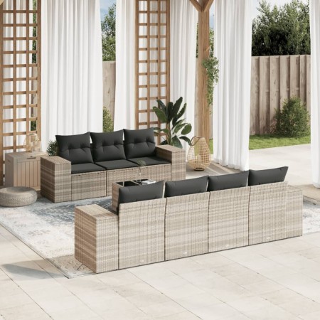 Set de sofás de jardín 8 pzas y cojines ratán sintético gris de , Conjuntos de jardín - Ref: Foro24-3254669, Precio: 586,85 €...