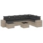 Set muebles jardín 9 pzas y cojines ratán sintético gris claro de , Conjuntos de jardín - Ref: Foro24-3255309, Precio: 599,87...