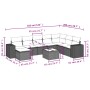 Set muebles jardín 9 pzas y cojines ratán sintético gris claro de , Conjuntos de jardín - Ref: Foro24-3255309, Precio: 599,87...
