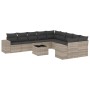 Set de sofás de jardín 11 pzas y cojines ratán sintético gris de , Conjuntos de jardín - Ref: Foro24-3255459, Precio: 760,36 ...