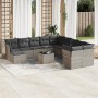Set de sofás de jardín 12 pzas y cojines ratán sintético gris de , Conjuntos de jardín - Ref: Foro24-3218622, Precio: 803,69 ...