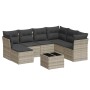 Set de sofás de jardín 8 pzas y cojines ratán sintético gris de , Conjuntos de jardín - Ref: Foro24-3218002, Precio: 536,93 €...