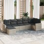 Set de sofás de jardín 7 pzas con cojines ratán PE gris claro de , Conjuntos de jardín - Ref: Foro24-3219272, Precio: 476,17 ...