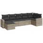 Set de sofás de jardín 7 pzas con cojines ratán PE gris claro de , Conjuntos de jardín - Ref: Foro24-3219272, Precio: 476,17 ...