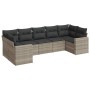 Set de sofás de jardín 7 pzas con cojines ratán PE gris claro de , Conjuntos de jardín - Ref: Foro24-3219382, Precio: 513,39 ...