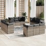 Set de sofás de jardín 12 pzas y cojines ratán sintético gris de , Conjuntos de jardín - Ref: Foro24-3217332, Precio: 945,31 ...