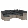 Set de sofás de jardín 7 pzas con cojines ratán PE gris claro de , Conjuntos de jardín - Ref: Foro24-3263218, Precio: 489,41 ...