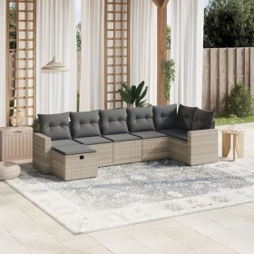 Set de sofás de jardín 7 pzas con cojines ratán PE gris claro de , Conjuntos de jardín - Ref: Foro24-3263508, Precio: 482,21 ...