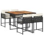 Set de muebles jardín 5 pzas con cojines ratán sintético negro de , Conjuntos de jardín - Ref: Foro24-3211443, Precio: 326,76...