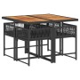 Set de muebles jardín 5 pzas con cojines ratán sintético negro de , Conjuntos de jardín - Ref: Foro24-3211443, Precio: 326,76...