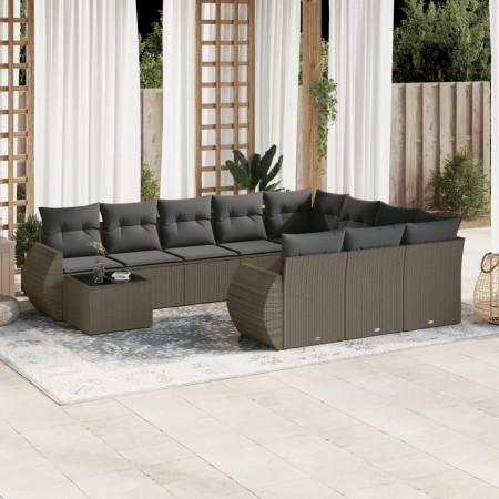 Set de sofás de jardín 11 pzas y cojines ratán sintético gris de , Conjuntos de jardín - Ref: Foro24-3254269, Precio: 813,77 ...