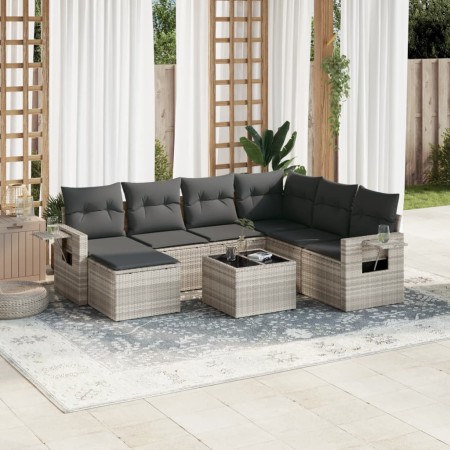 Set de sofás de jardín 8 pzas y cojines ratán sintético gris de , Conjuntos de jardín - Ref: Foro24-3252849, Precio: 537,64 €...