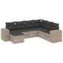 Set de sofás de jardín 7 pzas con cojines ratán PE gris claro de , Conjuntos de jardín - Ref: Foro24-3255239, Precio: 501,74 ...