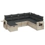 Set de sofás de jardín 7 pzas con cojines ratán PE gris claro de , Conjuntos de jardín - Ref: Foro24-3263838, Precio: 487,05 ...