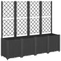Jardinera con enrejado PP negro 160x40x140 cm de , Maceteros y jardineras - Ref: Foro24-367873, Precio: 222,64 €, Descuento: %