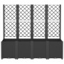 Jardinera con enrejado PP negro 160x40x140 cm de , Maceteros y jardineras - Ref: Foro24-367873, Precio: 231,38 €, Descuento: %