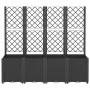 Jardinera con enrejado PP negro 160x40x140 cm de , Maceteros y jardineras - Ref: Foro24-367873, Precio: 222,64 €, Descuento: %