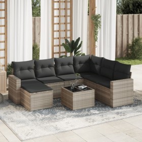 Set de sofás de jardín 8 pzas y cojines ratán sintético gris de , Conjuntos de jardín - Ref: Foro24-3219302, Precio: 529,53 €...