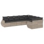 Set muebles jardín 9 pzas y cojines ratán sintético gris claro de , Sofás modulares de exterior - Ref: Foro24-3221841, Precio...